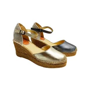 Alpargata de cuña alta metalizado Salvi Calzados