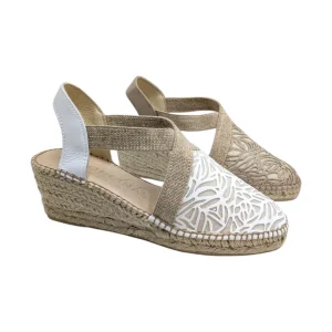 Alpargatas de cuña Ramoncinas con calado y elásticos