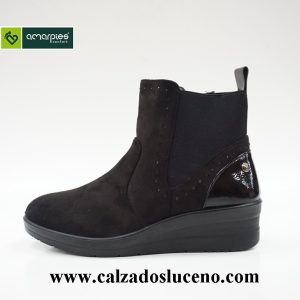 Amarpies Botín Mujer Cuña Negro