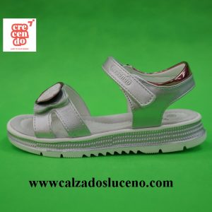 Crecendo Sandalia Plata Niña Corazón