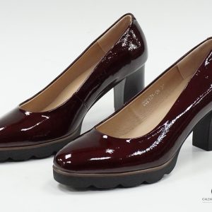 H&L Salón Mujer Fiesta Charol Granate Tacón Alto