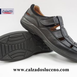 Luisetti Sandalia Cerrada Hombre Negra